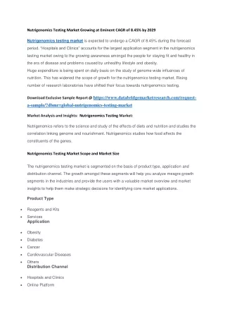 nutrigenomics testing market growing at eminent
