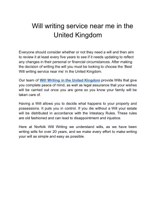 Will writing service near me in the United Kingdom