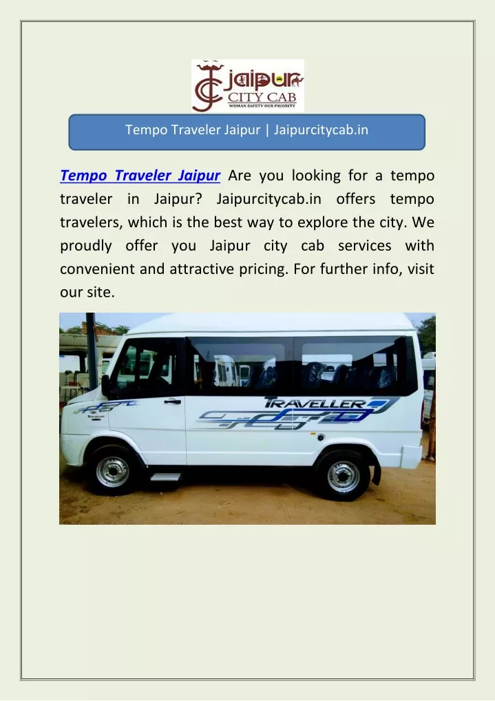 tempo traveler jaipur jaipurcitycab in