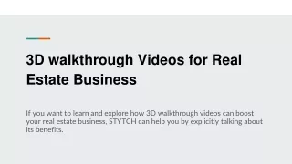 3D walkthrough Videos for Real Estate Business