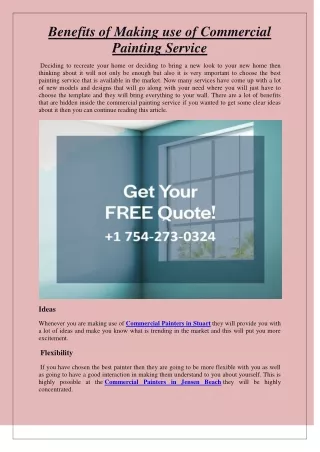 benefits of making use of commercial painting