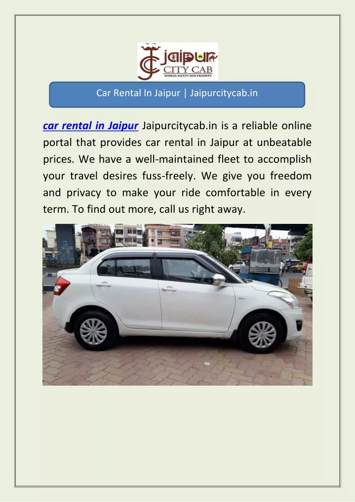 car rental in jaipur jaipurcitycab in