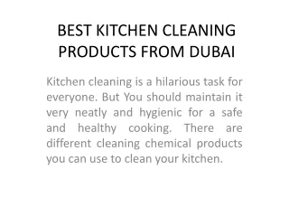 BEST KITCHEN CLEANING PRODUCTS FROM DUBAI