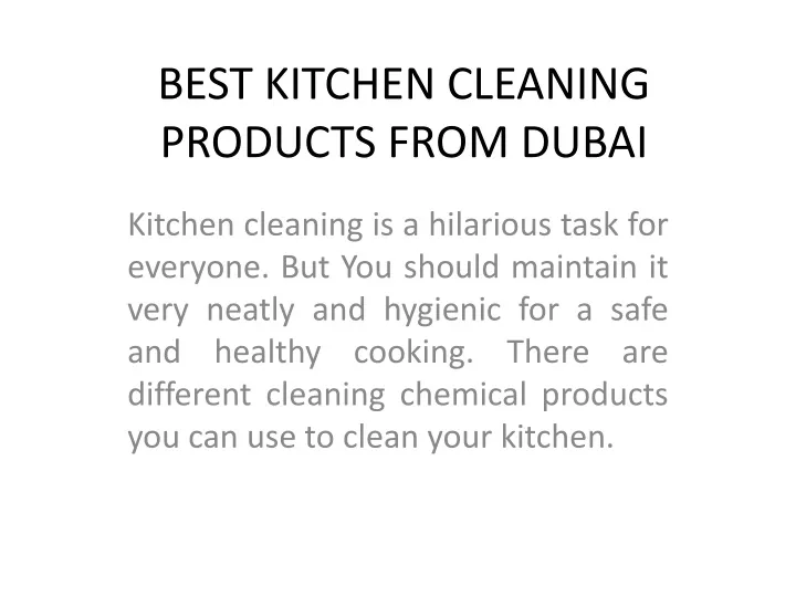 best kitchen cleaning products from dubai