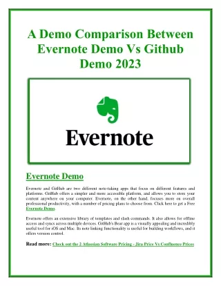 a demo comparison between evernote demo vs github