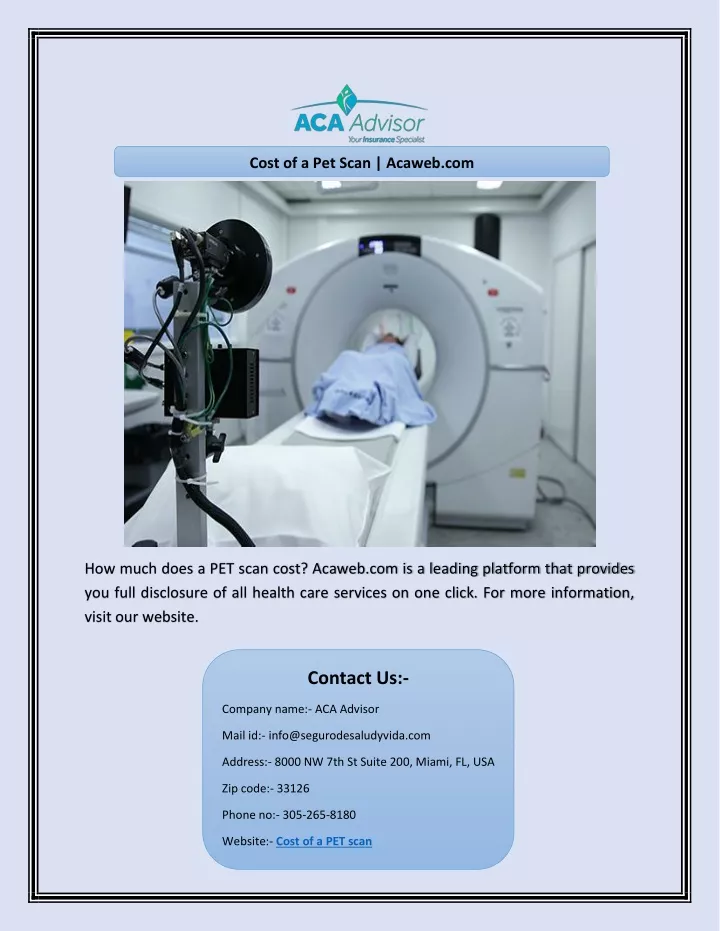 cost of a pet scan acaweb com