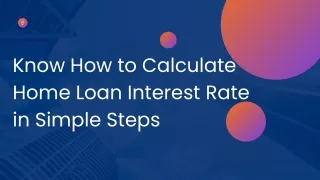know how to calculate home loan interest rate