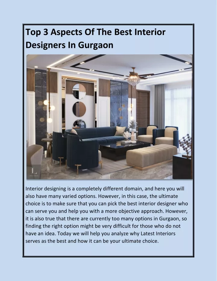 top 3 aspects of the best interior designers