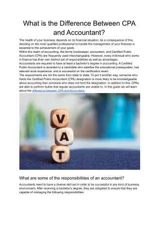 what is the difference between cpa and accountant
