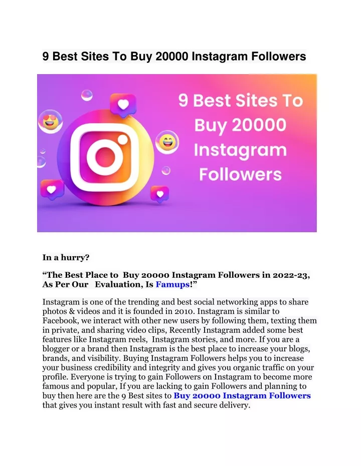 9 best sites to buy 20000 instagram followers