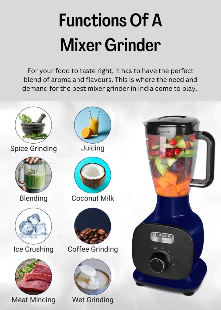 functions of a mixer grinder