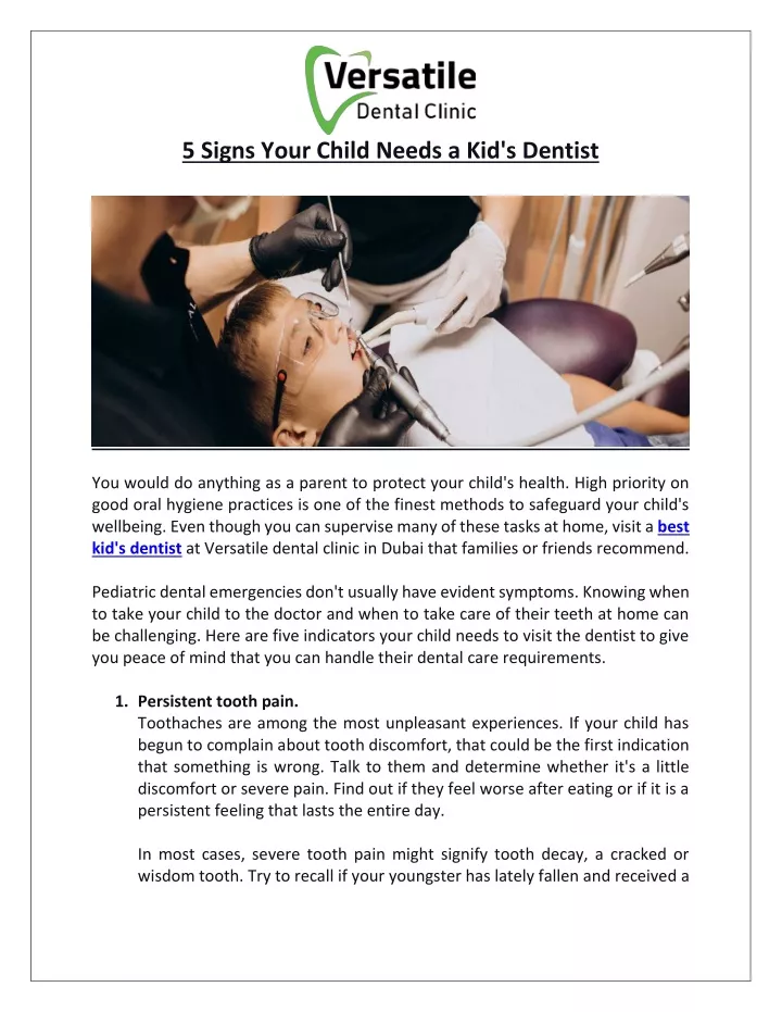 5 signs your child needs a kid s dentist