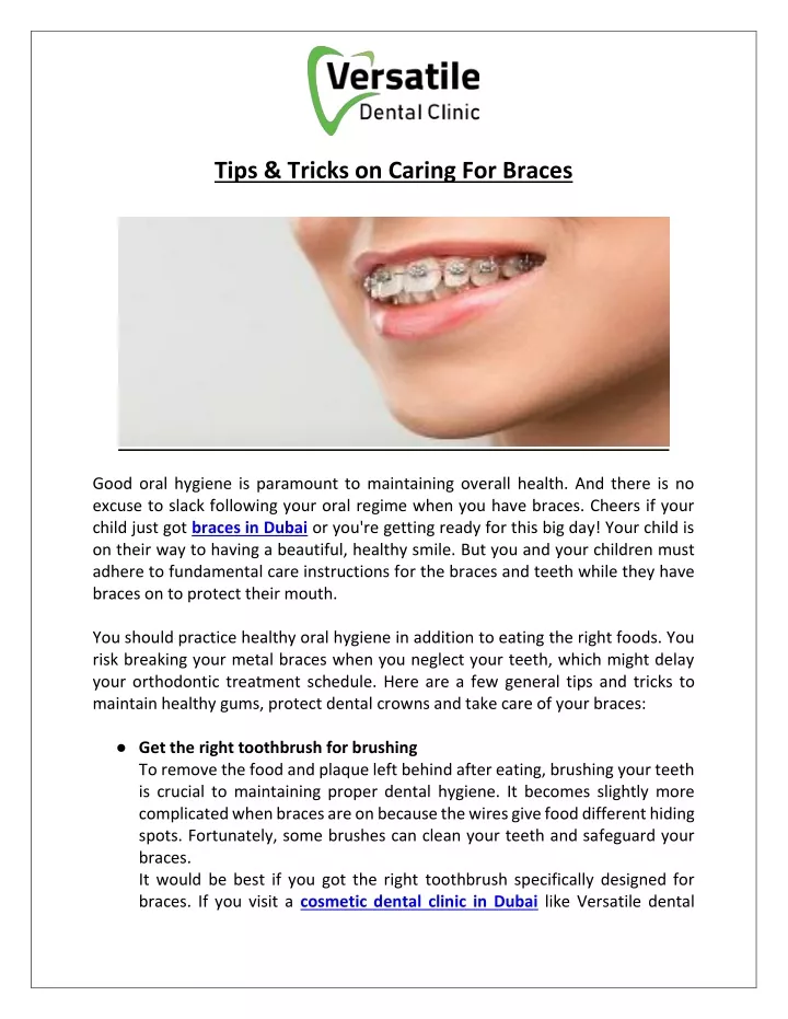tips tricks on caring for braces