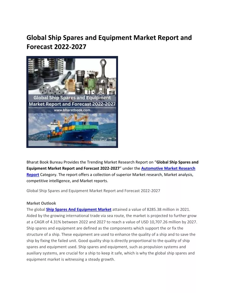 global ship spares and equipment market report