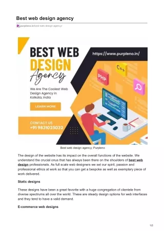 Best web design agency
