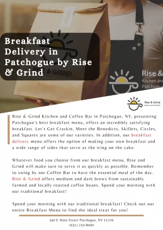 Breakfast Delivery in Patchogue by Rise & Grind