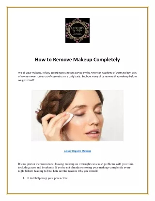 How to Remove Makeup Completely
