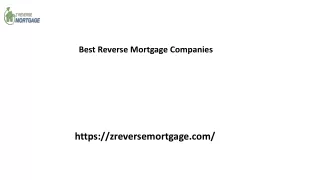 Best Reverse Mortgage Companies Zreversemortgage.com...