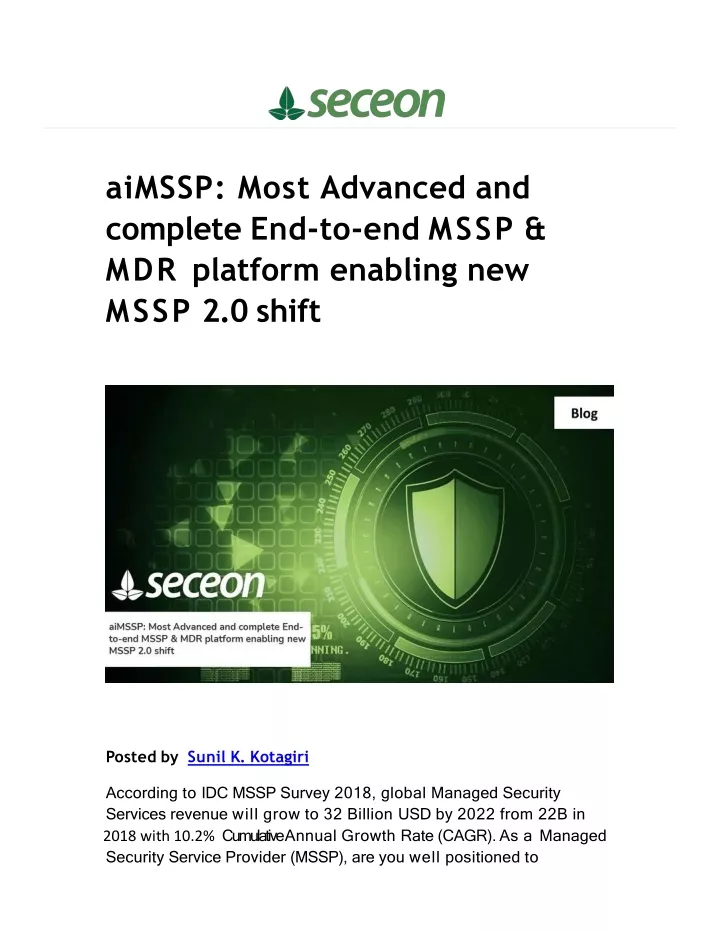 aimssp most advanced and complete end to end mssp