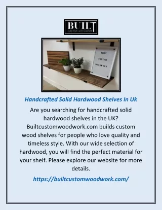 handcrafted solid hardwood shelves in uk
