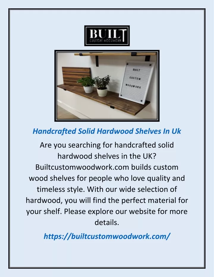 handcrafted solid hardwood shelves in uk
