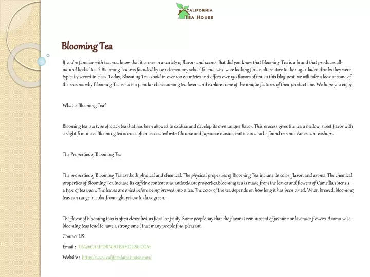 blooming tea