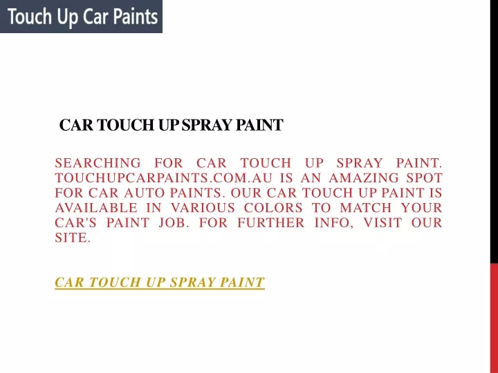 car touch up spray paint