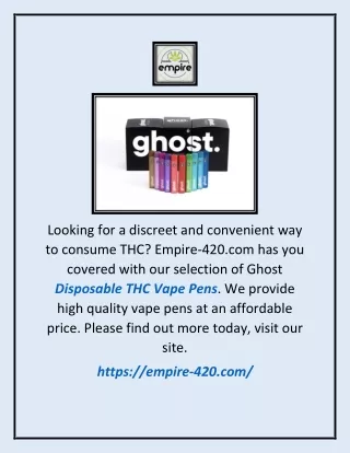 Ghost Disposable Thc Vape Pen | Empire-420.com