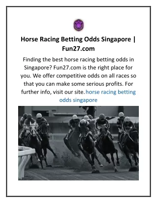 horse racing betting odds singapore fun27 com