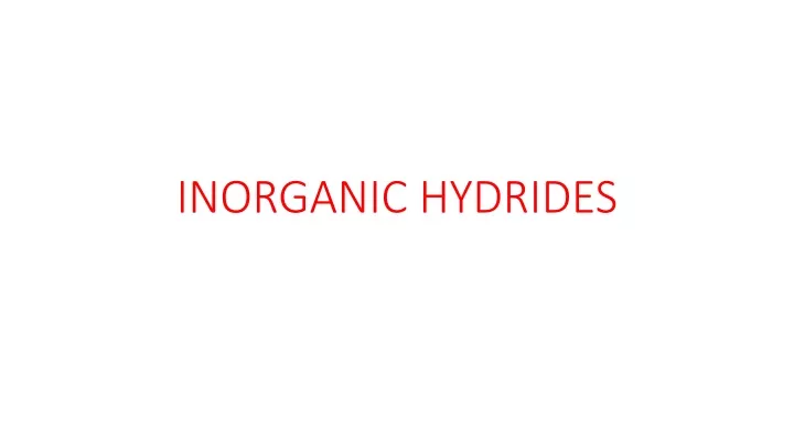 inorganic hydrides