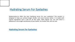 hydrating serum for eyelashes