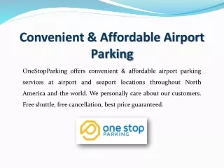 Convenient & Affordable Airport Parking | OneStopParking