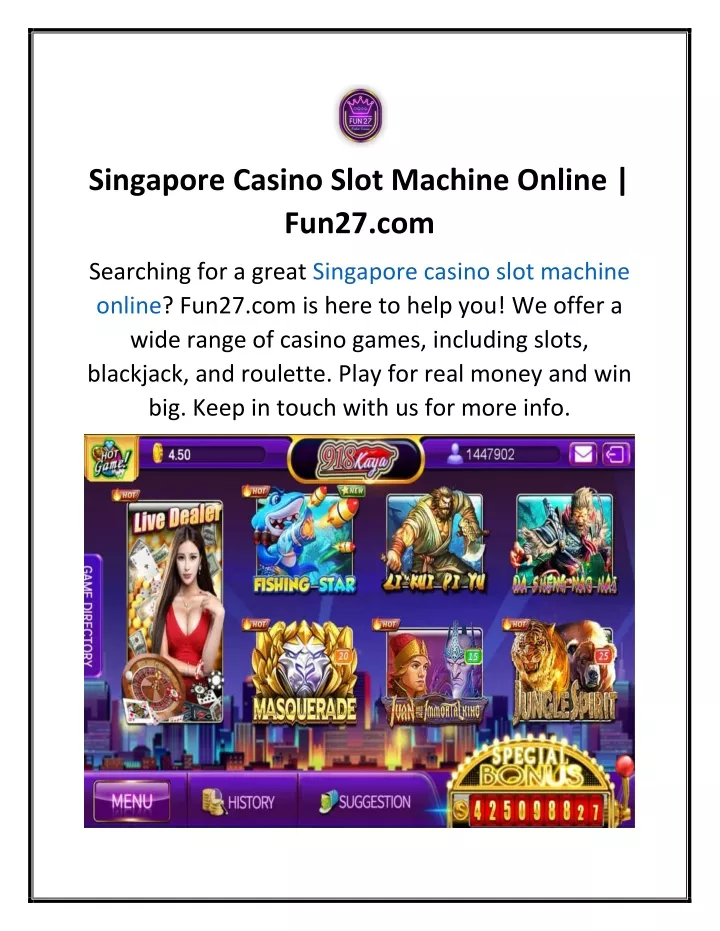 singapore casino slot machine online fun27 com