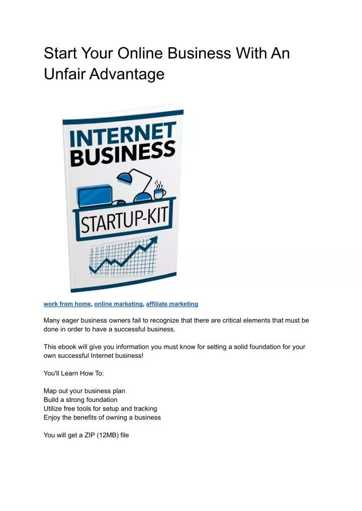 start your online business with an unfair