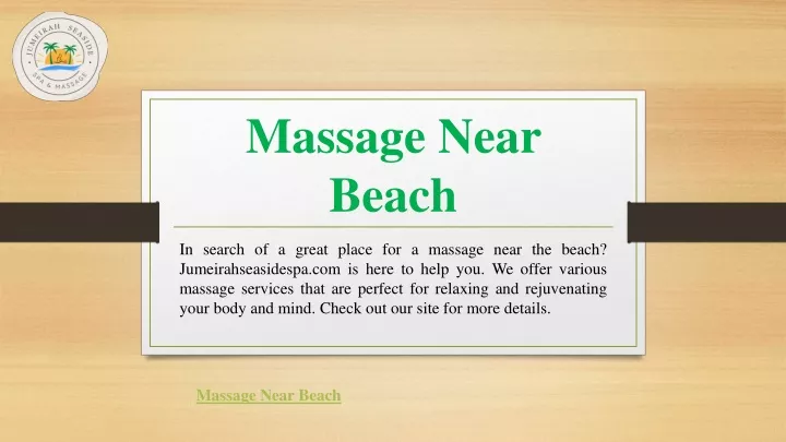 massage near beach