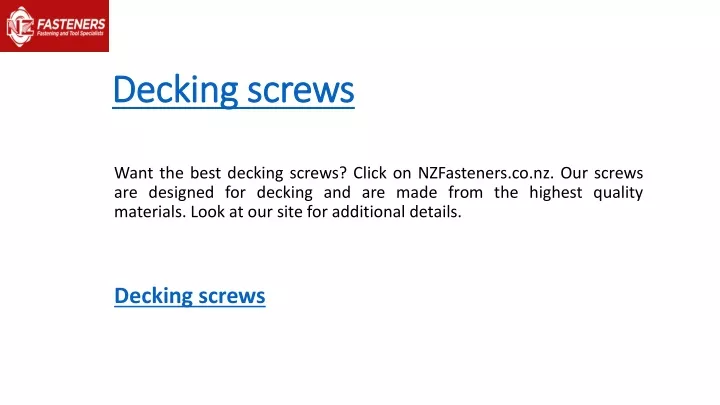 decking screws