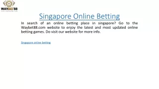 singapore online betting