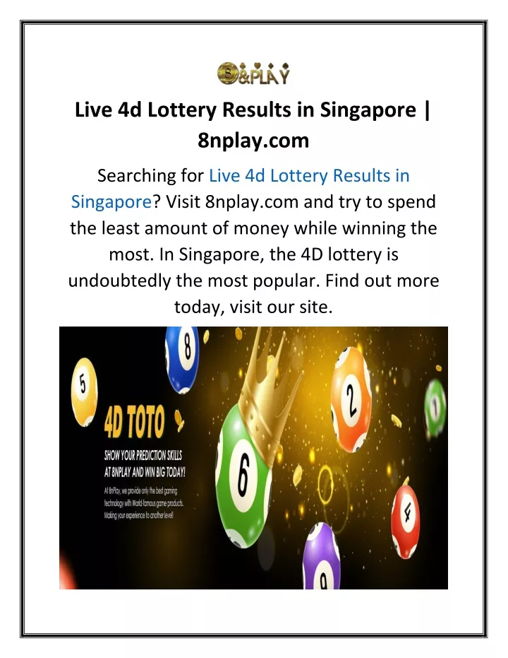 live 4d lottery results in singapore 8nplay com