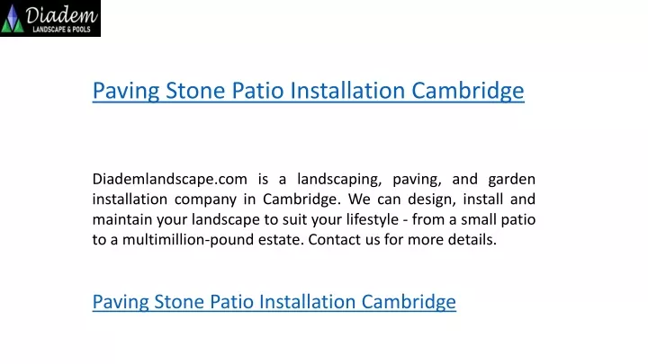 paving stone patio installation cambridge