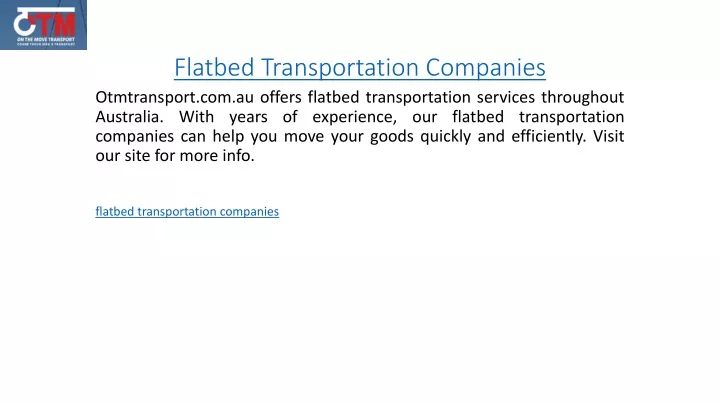 flatbed transportation companies