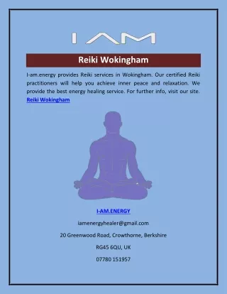 Reiki Wokingham  I-am.energy