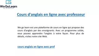 cours d anglais en ligne avec professeur