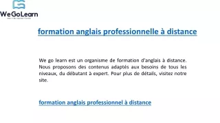 formation anglais professionnelle distance