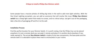 4 steps to install a philips hue dimmer switch