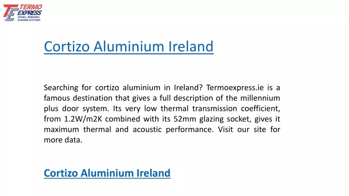 cortizo aluminium ireland