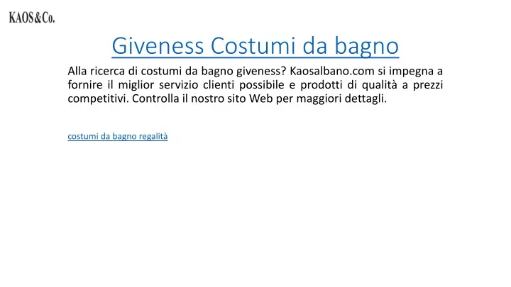 giveness costumi da bagno