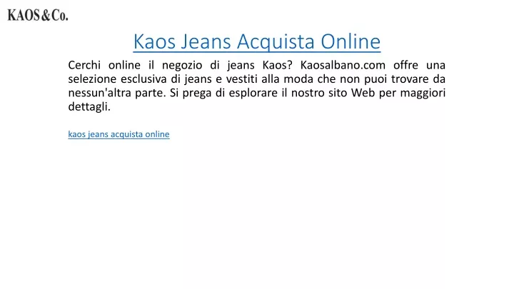 kaos jeans acquista online