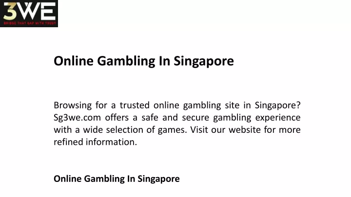 online gambling in singapore