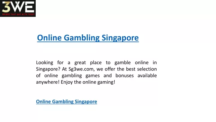 online gambling singapore