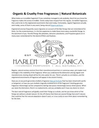 organic cruelty free fragrances natural botanicals
